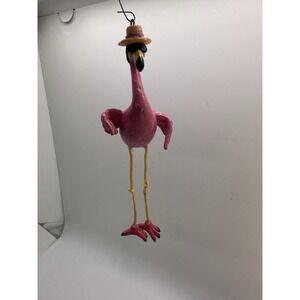 Flamingo Ornament with Straw Hat & Sunglasses‎ Tropical Beach Christmas Decor